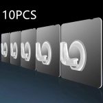 10PCS-Transparent-Multi-Function-Strong-Self-Adhesive-Hooks-Door-Wall-Key-Storage-Hanger-for-Home-Bathroom
