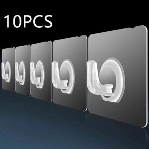 10PCS-Transparent-Multi-Function-Strong-Self-Adhesive-Hooks-Door-Wall-Key-Storage-Hanger-for-Home-Bathroom