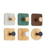 1Pcs-Bamboo-Wood-Hook-Wall-Clothes-Hanger-Door-Keychain-Holder-Sticky-Hook-Kitchen-Gadgets-for-Home-4