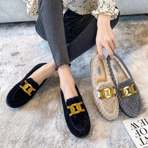 2022-Luxury-Metal-Chain-Lambswool-Moccasins-Femme-Fleeces-Sneakers-Winter-Shoes-Women-Warm-Plush-Loafers-Woman