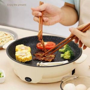 220V-Multifunction-Electric-Frying-Pan-Skillet-Non-Sticky-Grill-Fry-Baking-Roast-Pan-Cooker-Barbecue-Cooking