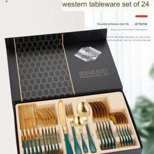 24pcs-Set-Stainless-Steel-Tableware-Gift-Box-Western-Food-Steak-Knife-Fork-Coffee-Spoon-Easy-Clean