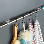 2PCS-Cross-Bar-Hook-Hanging-Rod-Fixed-Clip-Round-Pole-Bracket-Clamp-Self-Adhesive-Wall-Storage-2