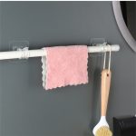 2PCS-Cross-Bar-Hook-Hanging-Rod-Fixed-Clip-Round-Pole-Bracket-Clamp-Self-Adhesive-Wall-Storage-3