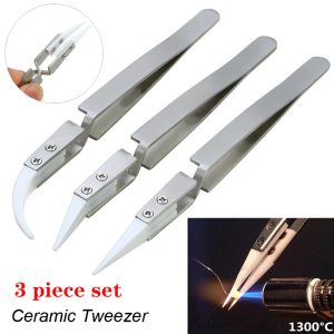 3-Pack-Ceramic-Straight-Tip-Electronic-Soldering-Tweezers-Anti-Static-Reverse-Acid-Resistant-Precision-Chuck-Ceramic