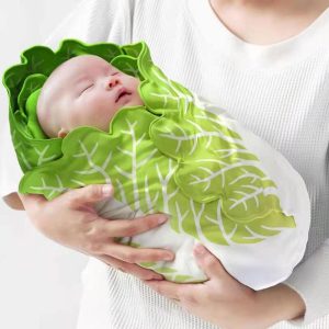 Baby-Flannel-Blanket-Burrito-Baby-Wrap-Blanket-with-Hat-Pancake-Chinese-Cabbage-Blanket-Baby-Warm-Quilt