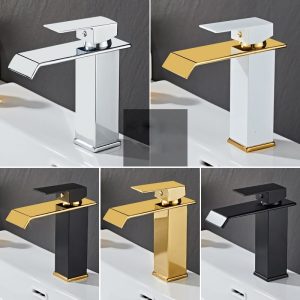 Bathroom-Basin-Waterfall-Faucet-Deck-Mounted-Black-Sink-Faucets-Cold-and-Hot-Water-Mixer-Tap-Vanity