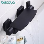 Becola-Black-Bathroom-Waterfall-Tub-Faucet-Deck-Mount-Dual-Handle-Brass-Bathtub-Shower-Faucet-Mixer-Tub
