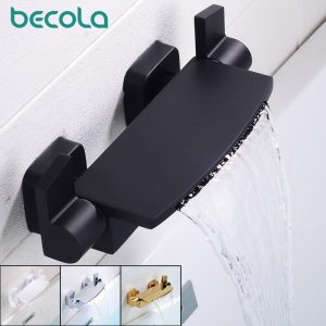 Becola-Black-Bathroom-Waterfall-Tub-Faucet-Deck-Mount-Dual-Handle-Brass-Bathtub-Shower-Faucet-Mixer-Tub