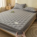 Bedding-Quilted-Mattress-Pad-Soy-Fiber-Fitted-Sheet-with-Elastic-Band-Thicken-Mattress-Topper-Washable-Bed