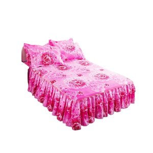 Bedspread-For-1-5-1-8-2M-Home-Bed-Sheets-Antiskid-Fashion-Soft-Flower-Print-BedDress
