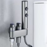Bidet-Spray-Gun-Set-Grey-Silver-Toilet-Cleaning-Faucet-Brass-Three-way-Companion-High-Pressure-One
