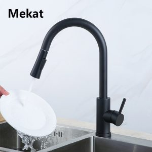 Black-Kitchen-Faucet-Faucets-Single-Hole-Pull-Out-Spout-Kitchen-Sink-Mixer-Tap-Stream-Sprayer-Head