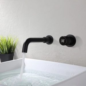 Black-brass-bathroom-faucet-Hidden-intelligent-digital-display-design-Single-handle-gray-Cold-Hot-dual-control
