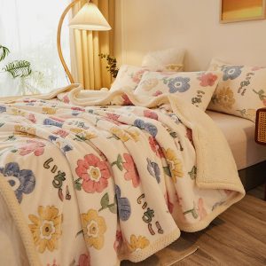 Blanket-Double-layer-Thickened-Winter-Lunch-Break-Sleeping-Throws-Coral-Fleece-Warm-Multi-functional-Soft-and