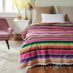 Bohemian-style-beach-blanket-hand-striped-beach-mat-with-tassels-Mexican-style-picnic-blanket
