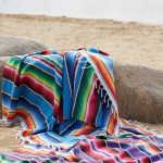 Bohemian-style-beach-blanket-hand-striped-beach-mat-with-tassels-Mexican-style-picnic-blanket-3