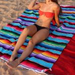 Bohemian-style-beach-blanket-hand-striped-beach-mat-with-tassels-Mexican-style-picnic-blanket-4