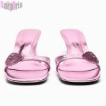 Brand-Summer-Women-Sandals-Shiny-Open-Toe-Kitten-Heels-Metallic-Sandals-Pink-Mule-Fashion-Slide-Casual-4