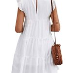 California-Lace-Dress-Summer-Casual-V-Loose-Color-Solid-Dresses-Lace-Fly-Neck-Sleeve-Eyelet-1