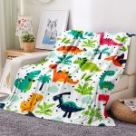 Cartoon-Dinosaur-Throw-Blanket-Soft-Flannel-Blanket-for-Chair-Travelling-Camping-Kids-Adults-Bed-Couch-Cover-1