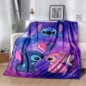 Cute-Cartoon-Disney-Stitch-Flannel-Blanket-Children-Adult-Gift-Bedding-Bedspread-Sofa-Spring-and-Autumn-Warm