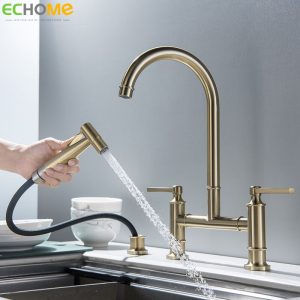 ECHOME-Kitchen-Sink-Faucets-Hot-and-Cold-Mixer-Stainless-Steel-Anti-splash-Brushed-Gold-Double-Outlet