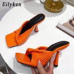 Eilyken-Pleated-Orange-Women-Slipper-Fashion-Summer-Ladies-Elegant-Thin-High-Heel-Square-Toe-Slides-Sandals-1