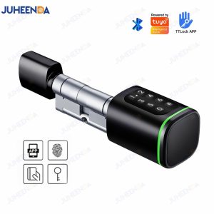 Euro-Door-Smart-Cylinder-Lock-Tuya-Bluetooth-APP-Digital-Password-Card-Mechanicak-Key-TTlock-Unlock-Home