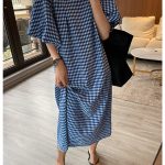 Fashion-Square-Neck-Plaid-Puff-Sleeve-Loose-Casual-Dress-Summer-Women-Korean-Ladies-Chic-2023-New-1