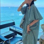 Fashion-Square-Neck-Plaid-Puff-Sleeve-Loose-Casual-Dress-Summer-Women-Korean-Ladies-Chic-2023-New-3