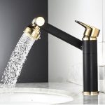 Faucet-Bathroom-Basin-Tap-Sink-Mixer-Black-Golden-Single-Handle-Washbasin-Rotary-Water-Saving-Hot-And