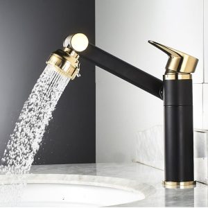 Faucet-Bathroom-Basin-Tap-Sink-Mixer-Black-Golden-Single-Handle-Washbasin-Rotary-Water-Saving-Hot-And