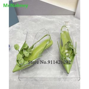 Flat-Flowers-Luxury-Design-Slingback-Pumps-For-Female-Women-2023-New-Arrivals-Pointed-Toe-Back-Strap