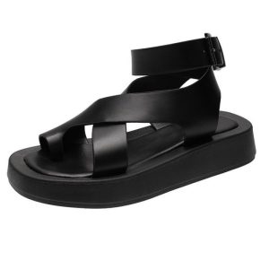 HOT-Women-s-Sandals-2023-Summer-Solid-Color-Comfortable-Female-Beach-Shoes-Chunky-Sandals-For-Woman