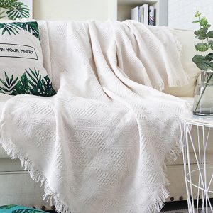 Home-Hotel-Pure-Cotton-Bedding-Office-Sofa-Knitted-Cover-Blanket-With-Tassel-Tapestry-For-Bed-Airplane