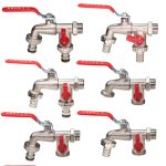 Industrial-and-Home-Irrigation-Zinc-Alloy-Garden-Bibcocks-1-Inlet-2-Outlet-Bibcock-with-Dual-Nipple