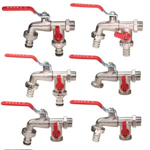 Industrial-and-Home-Irrigation-Zinc-Alloy-Garden-Bibcocks-1-Inlet-2-Outlet-Bibcock-with-Dual-Nipple