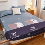 Kuup-Polyester-Cartoon-Bear-Bedding-Fitted-Sheet-Only-no-pillowcase-Elastic-Band-Around-Mattress-Cover-King