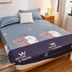 Kuup-Polyester-Cartoon-Bear-Bedding-Fitted-Sheet-Only-no-pillowcase-Elastic-Band-Around-Mattress-Cover-King Kuup-Polyester-Cartoon-Bear-Bedding-Fitted-Sheet-Only-no-pillowcase-Elastic-Band-Around-Mattress-Cover-King