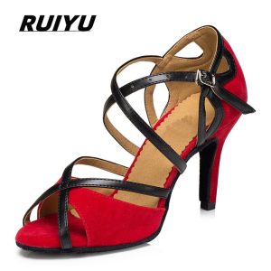 Latin-Shoes-Salsa-Tango-Ballroom-Party-Sports-Women-s-Shoes-Red-Black-Girls-High-Heel-Summer