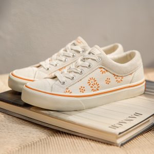 Maden-Vintage-Print-Canvas-Shoes-for-Women-Fashion-Orange-White-Low-top-Casual-Ladies-Shoes-Summer