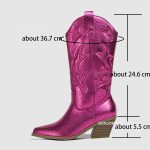 Matallic-Cowboy-Cowgirl-Boots-For-Women-Slip-On-Fashion-Glitter-Bling-Western-Boots-Pointed-Toe-Med-3