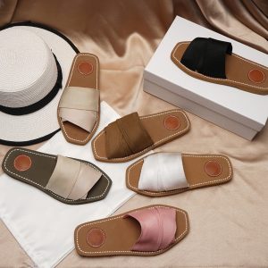 Mules-Design-Slides-Women-Elegant-Canvas-Shoes-Summer-Beach-Slippers-Cross-Flats-Sandals-Chic-Brand-Designer