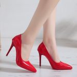 Plus-Size-43-Women-Shoes-Pointed-Toe-Pumps-Patent-Leather-Dress-High-Heels-Boat-Shoes-Wedding-3