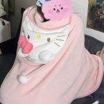 Sanrio-Hello-Kitty-Blanket-Kawaii-Pink-Cloak-Girl-Anime-Cape-Universal-Winter-Home-Residence-Dormitory-Air-2