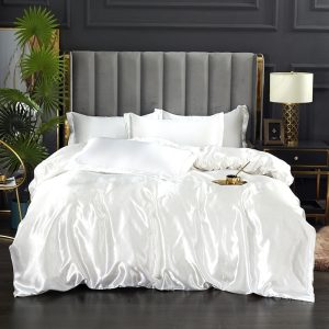 Silk-Bedding-Set-with-Duvet-Cover-Bed-Sheet-Pillowcase-Luxury-Satin-Bedsheet-Solid-Color-Double-Single Silk-Bedding-Set-with-Duvet-Cover-Bed-Sheet-Pillowcase-Luxury-Satin-Bedsheet-Solid-Color-Double-Single