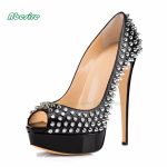 Slip-On-Shallow-Women-s-Pumps-Rivet-Peep-Toe-Platform-Pumps-Stiletto-Heels-Black-2022-New-1