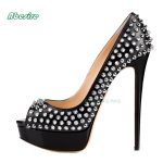 Slip-On-Shallow-Women-s-Pumps-Rivet-Peep-Toe-Platform-Pumps-Stiletto-Heels-Black-2022-New