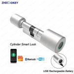 Smart-Cylinder-Lock-Tuya-70mm-Electronic-Bluetooth-APP-Remote-Biometric-Fingerprint-Lock-Anti-Theft-Security-Home